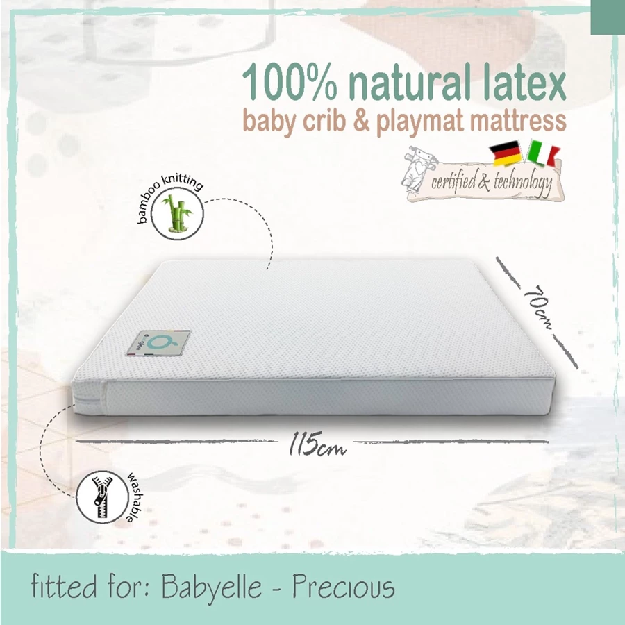 Dooglee - Baby Mattress Latex Fitted For Babyelle Precious 113x70x5cm