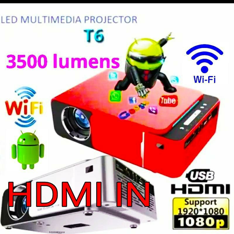 Jual PROYEKTOR ANDROID UNIC T6 PROJECTOR LED MULTIMEDIA HOME THEATER ...
