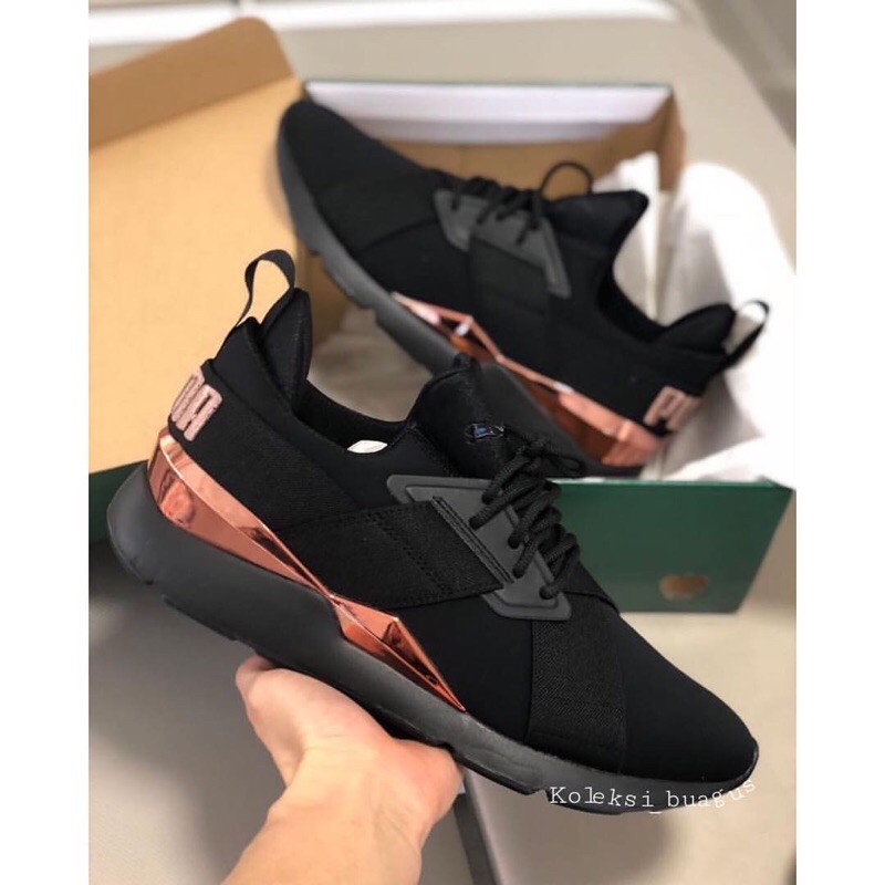 Jual PUMA MUSE METAL BLACK GOLD Shopee Indonesia