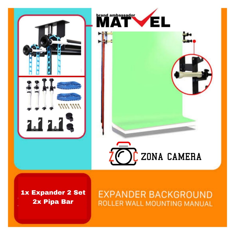Jual Matvel Expander 2 Set Komplit Background Bar Tiang Roller Backdrop ...