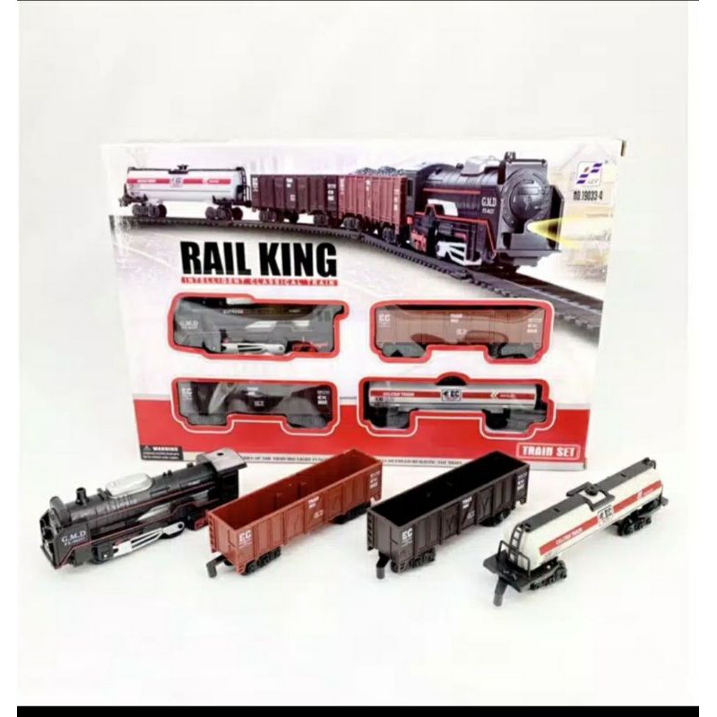 Jual Mainan Kereta Api Rail King/kerata gerbong/kereta batrai | Shopee ...