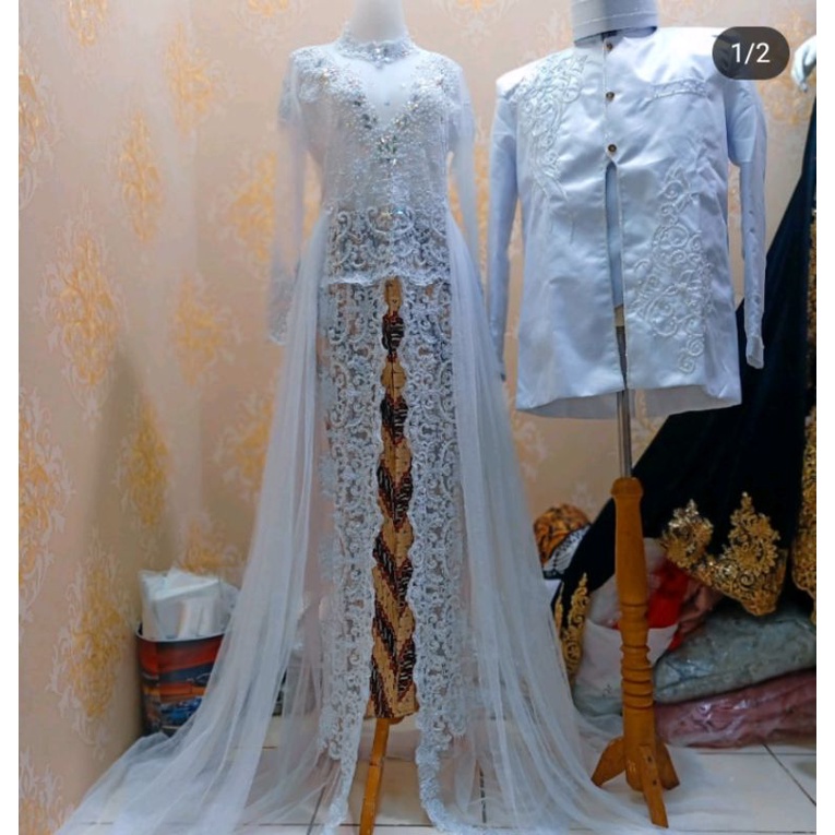 Jual Kebaya akad//Kebaya sepasang baju Pengantin modern akad nikah