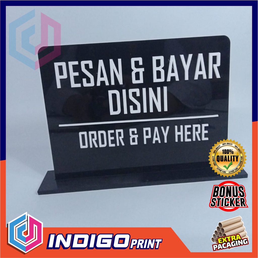 Jual Sign Akrilik Acrylic Pesan Dan Bayar Disini Order Pay Here Shopee Indonesia 7205