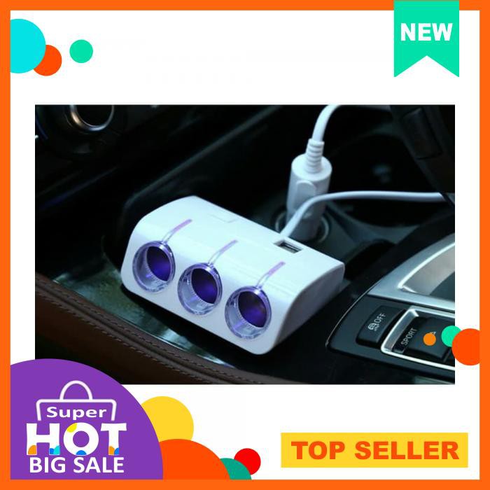 Jual Adaptor Soket Splitter Mobil Pematik Rokok Usb Car Socket Lighter ...