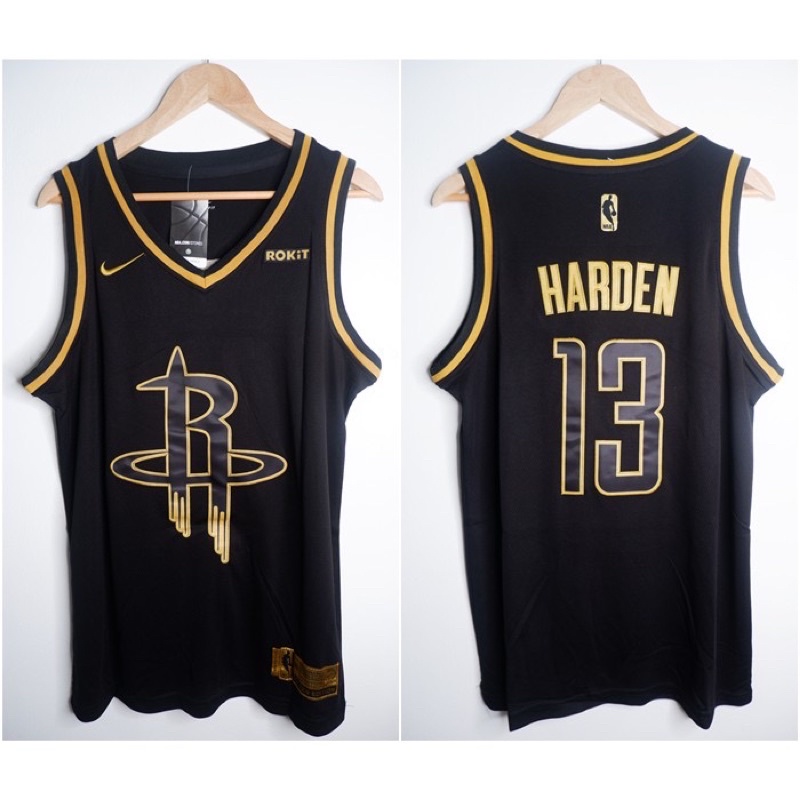 Jual JERSEY BASKET NBA HOUSTON ROCKETS BLACK GOLD EDITION #13