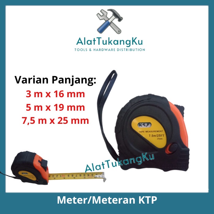 Jual Meteran Body Karet 3 m 5 m 7,5 m KTP/Meter Alat Ukur Panjang ...