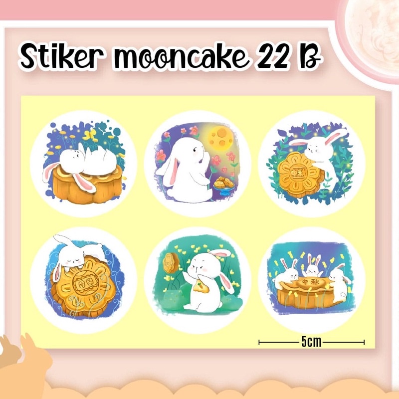 Jual sticker mooncake #22b isi 60 pcs | Shopee Indonesia
