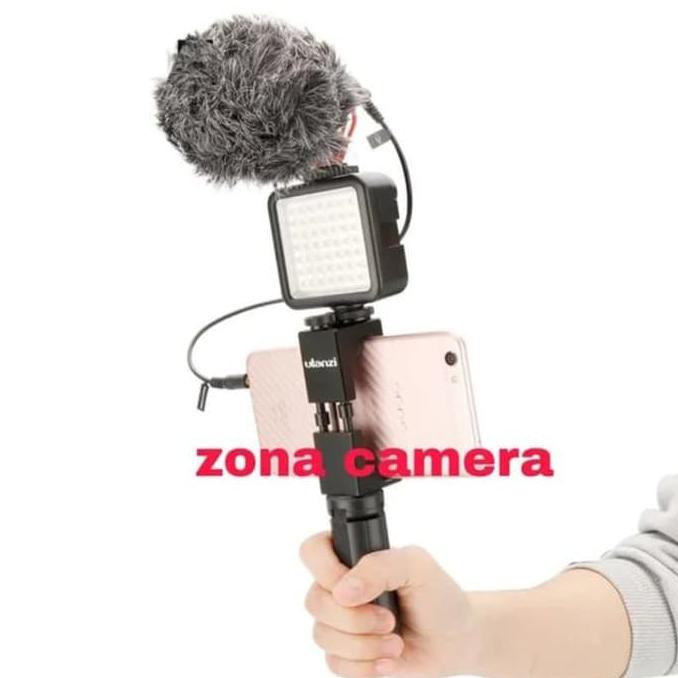 Jual PAKET VLOG Mic Boya BY MM1 LENGKAP ULANZI LED VIDEO Dan HOLDER ...