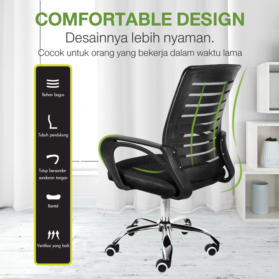 Jual BG SPORT Kursi Kantor Kursi Kerja Office Chair Minimalis Steel ...