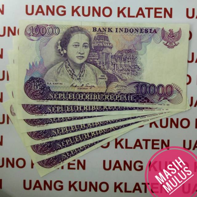 Jual Mulus Rp 10 000 Rupiah Tahun 1985 Ra Kartini Uang Kuno Kertas