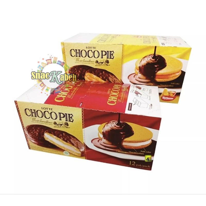 Jual Lotte Choco Pie Coklat Keju Marshmallow Isi Pcs Chocopie Shopee Indonesia