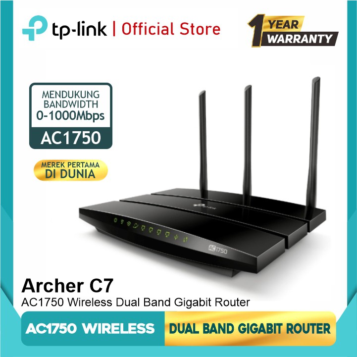 Jual TP-Link Archer C7 AC1750 Dual Band Wireless Gigabit Router ...