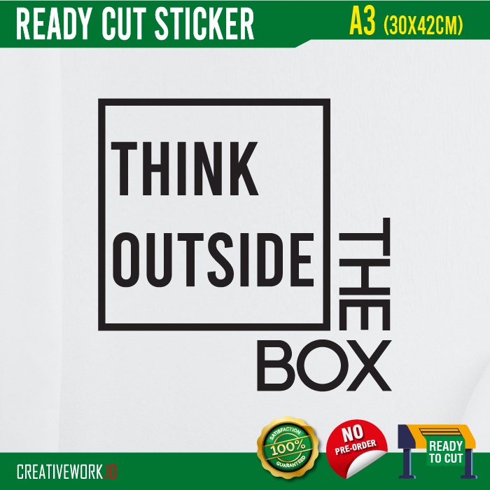 Jual Sticker Dinding / Sticker Kaca Quotes Think Outside The Box ...