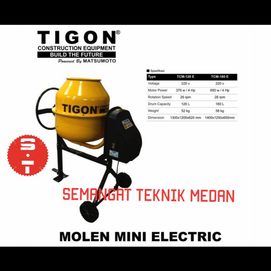 Jual MESIN MOLEN PENGADUK ADUK SEMEN MINI LISTRIK CONCRETE MIXER 180L ...
