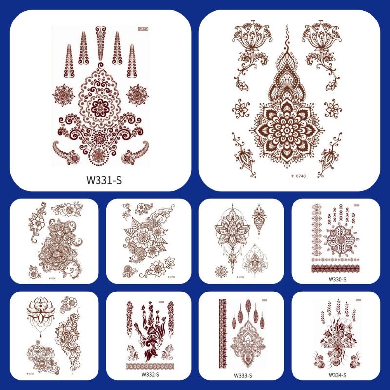 Jual STICKER STIKER TATTOO TATTO TEMPEL HENNA TEMPORARY WARNA MAROON ...