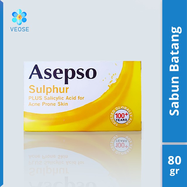 Jual Asepso Sulphur Sabun Antiseptik Untuk Gatal Kurap Scabies 80gr Antiseptic Soap