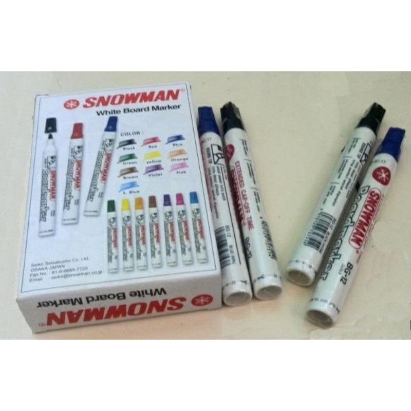 Jual spidol whiteboard snowman/ spidol bisa dihapus/ spidol merah biru