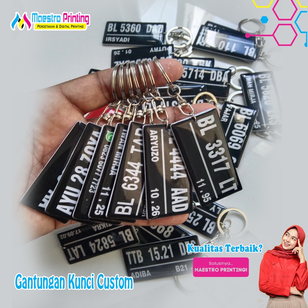 Jual Gantungan Kunci Custom Plat Nomor Foto Shopee Indonesia