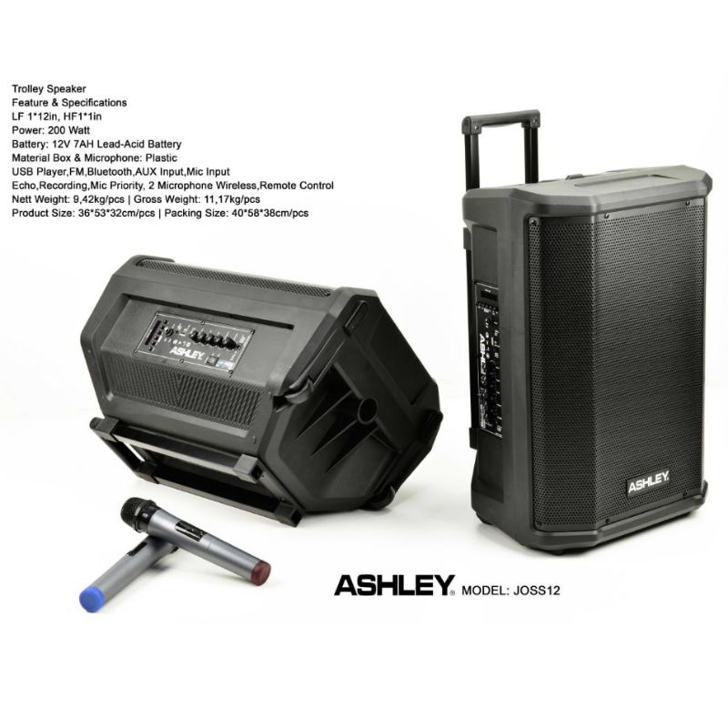 Jual Speaker Portable Ashley Joss12 Joss 12 original 12 inch wireless