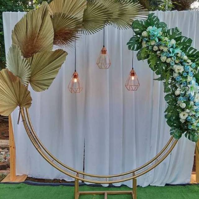 Jual Backdrop bulat photobooth wedding backdrop lingkaran | Shopee ...