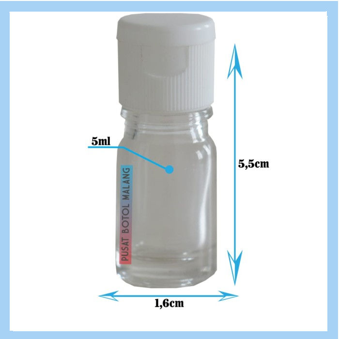Jual Botol Kaca 5Ml Tutup Fliptop Putih Body Bening Tebal | Shopee ...