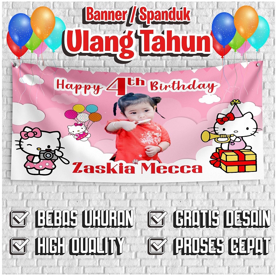 Jual Spanduk Banner Ulang Tahun Anak Perempuan Laki Laki Custom unicorn