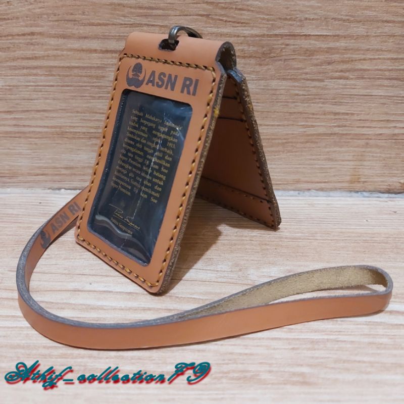 Jual Tempat Id Card ASN KORPRI KULIT ASLI Lipat Holder Id Card Kulit ...