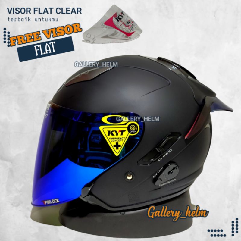 Jual HELM KYT GALAXY FLAT HITAM DOFF PAKET GANTENG INCLUDE VISOR