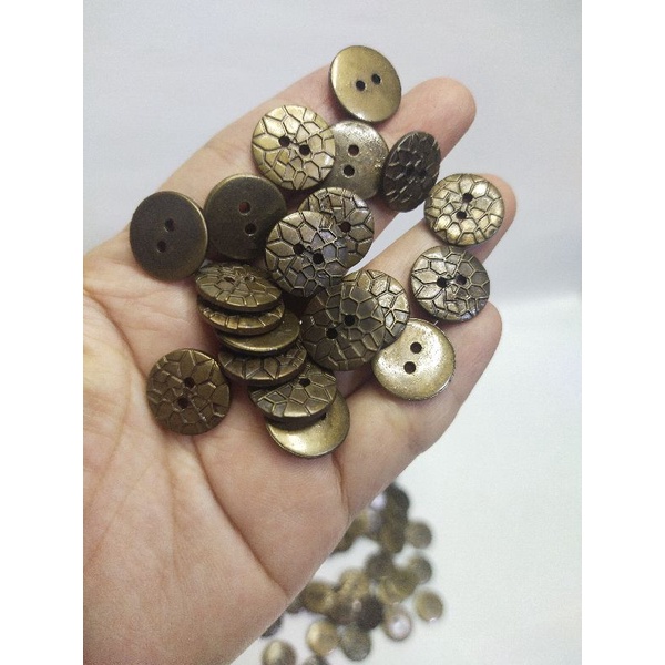 Jual kancing baju motif 15 mm isi 50 tembaga | Shopee Indonesia