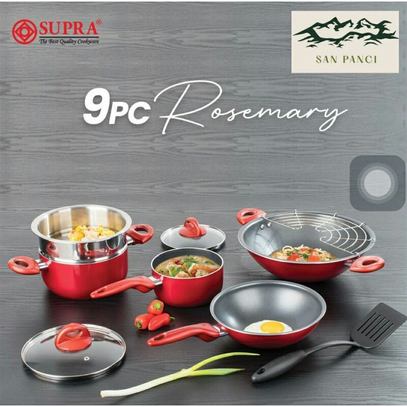 Jual Supra Rosemary 9 Pcs Premium Cookware Set | Shopee Indonesia