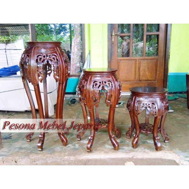 Jual Meja Pot Cumi Cumi kayu Jati Pesona Mebel Jepara | Shopee Indonesia