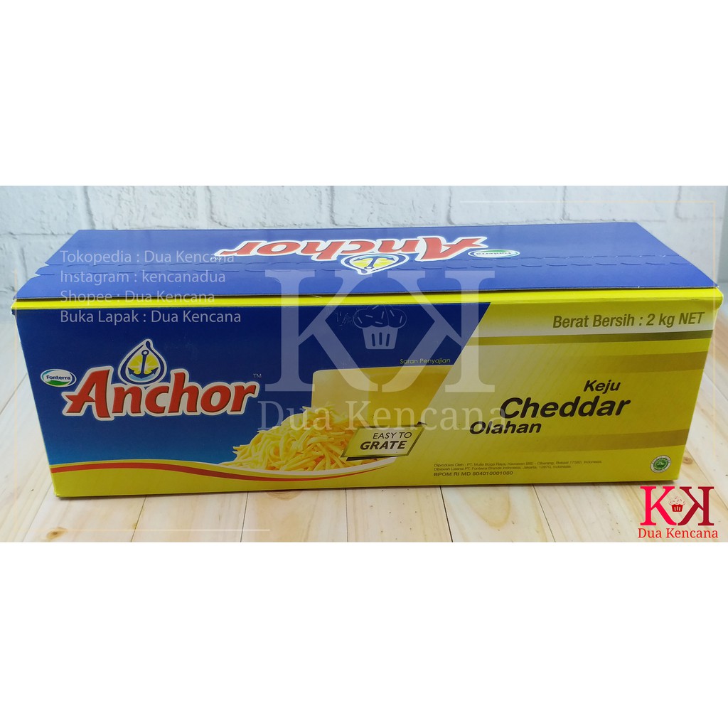 Jual Cheese Keju Cheddar Anchor 2 KG Processed Cheddar Cheese | Shopee ...