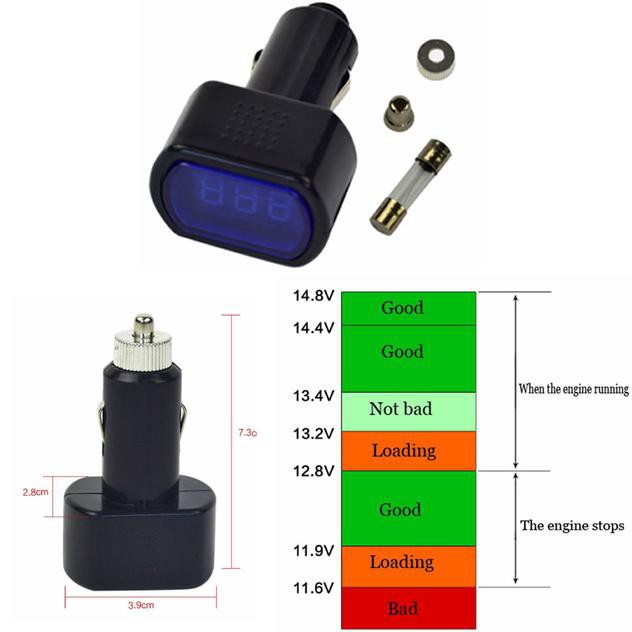 Jual Alat Cek Tegangan Aki Mobil Accu Check Meter Auto Voltage Detector