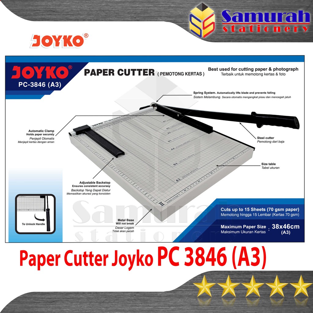 Jual Paper Cutter A3 Joyko Pc 3846 Mesin Pemotong Cutting Kertas