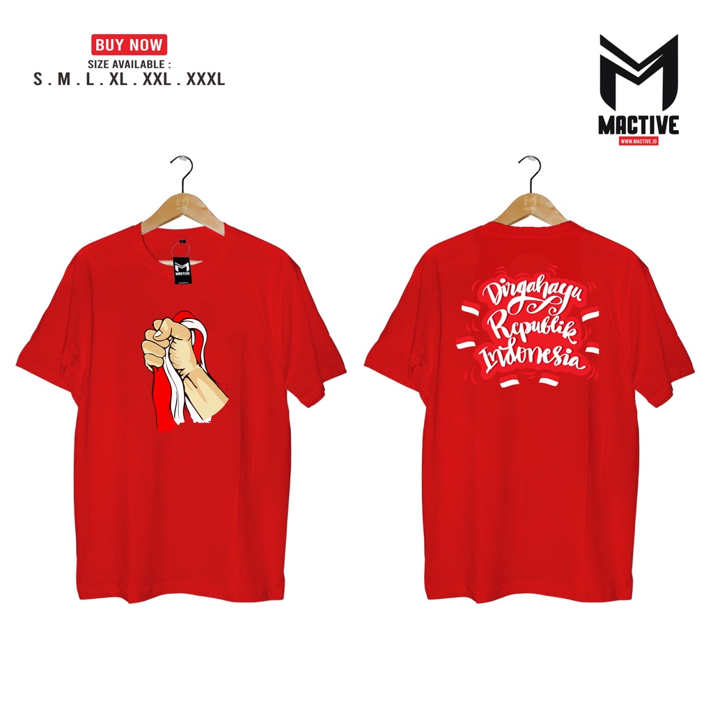 Jual KAOS DIRGAHAYU INDONESIA MERDEKA KAOS AGUSTUSAN PRIA COMBAD 30S