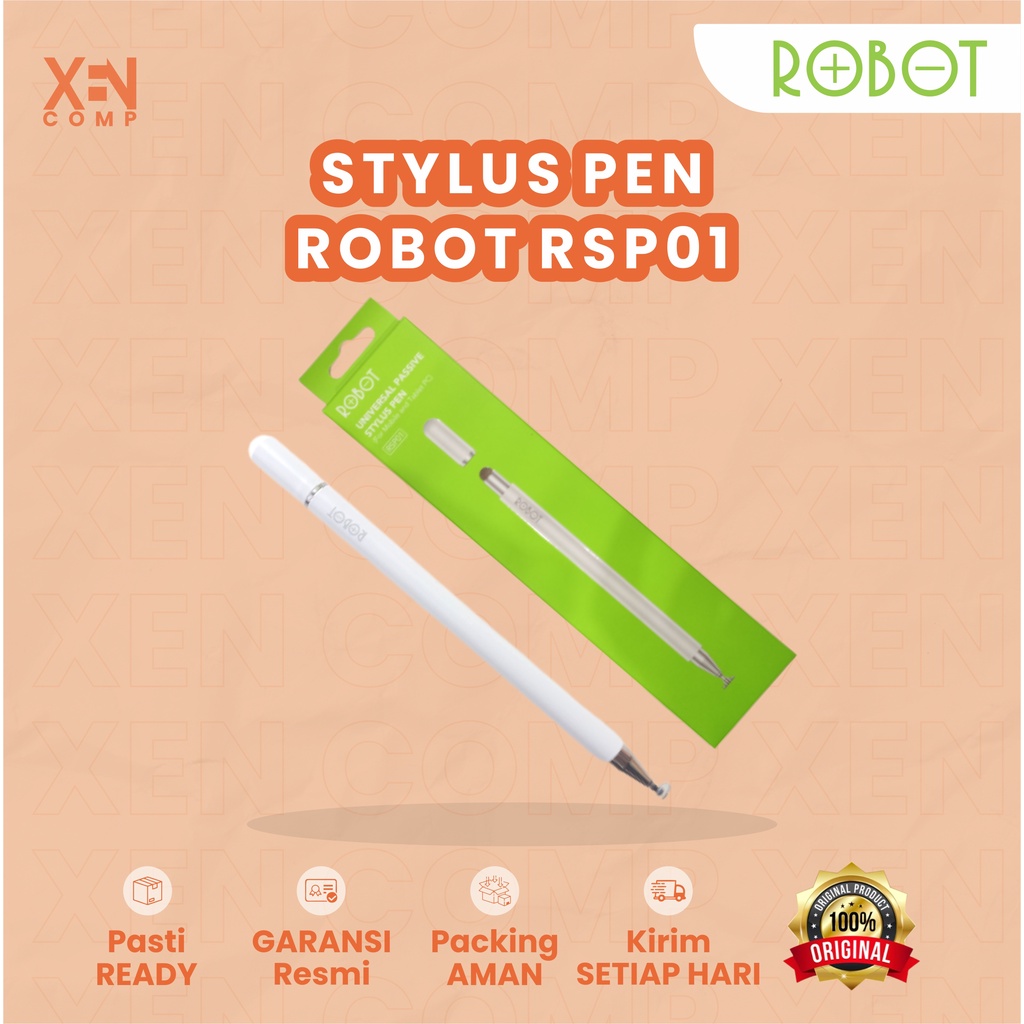 Jual Universal Capacitive Stylus Pen Robot RSP01 2in1 for Mobile dan ...