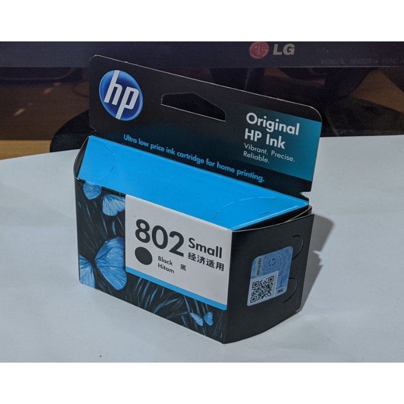 Jual Tinta printer hp 802 black catridge original FOR Printer HP ...