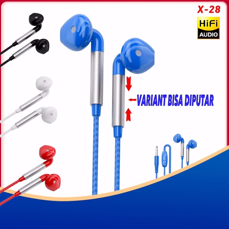 Jual BUDS INHF / HEADSET / HEDSET / HANDSFREE / EARPHONE XRD X28 BASS