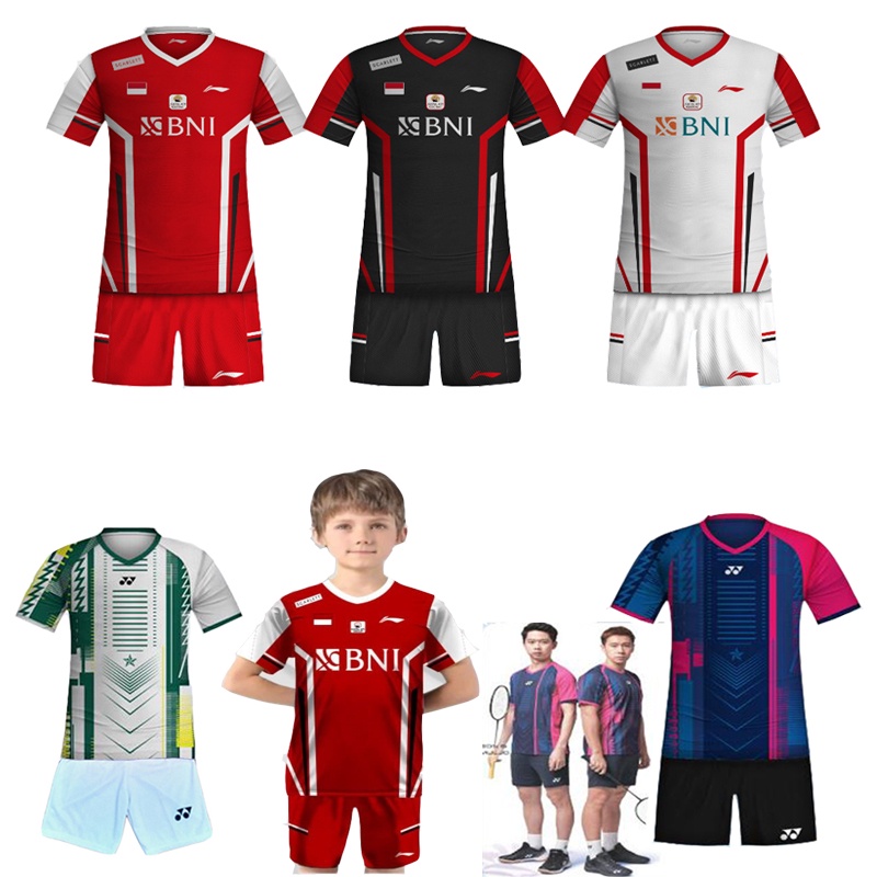 Jual BAJU STELAN BADMINTON ANAK Y171 DAN L159 / KAOS BADMINTON ANAK ...
