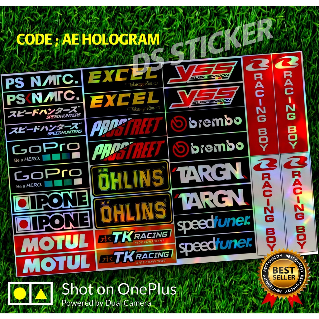 Jual CODE AE Stiker Pack Sticker Sponsor Hologram & Vinyl Balap Racing ...