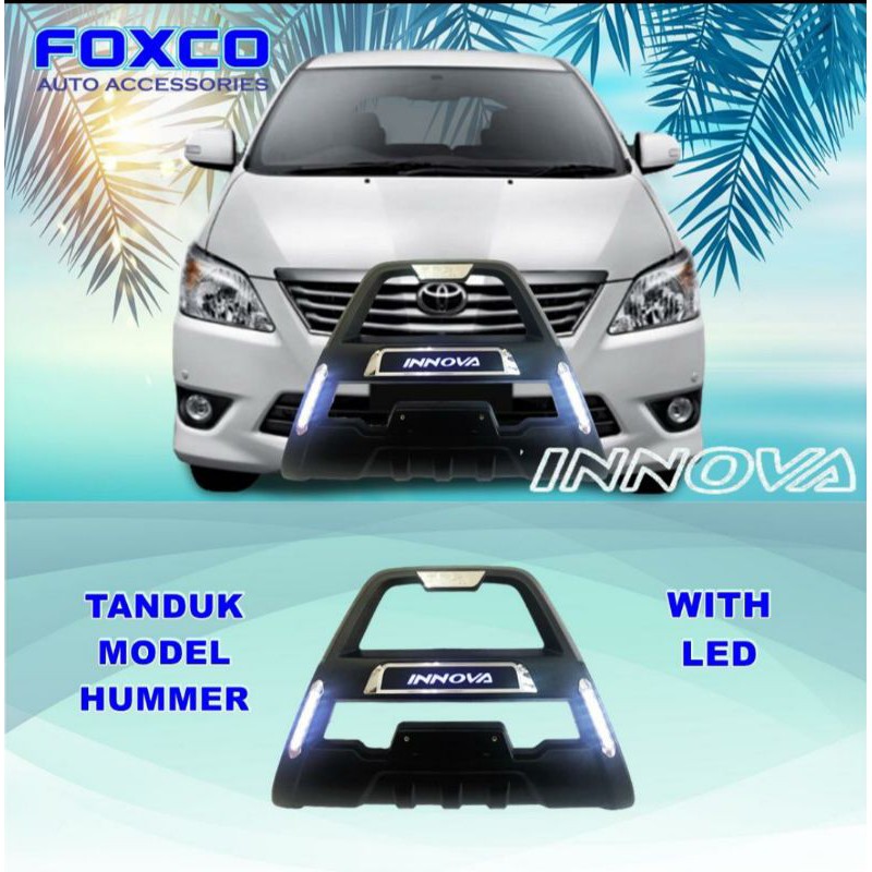 Jual Tanduk Depan Bumper Depan Innova All New Innova Model Hummer With Led Foxco Shopee Indonesia