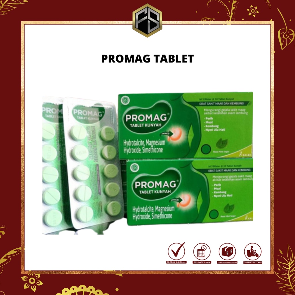 Jual Promag 1 Box 3 Blister @10 Tablet Kunyah | Shopee Indonesia