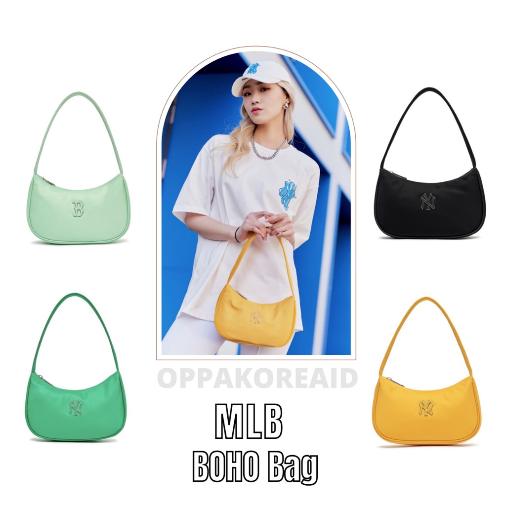 Jual Oppa KR ID - MLB BASIC NYLON NEW HOBO BAG BLACK ORIGINAL FROM