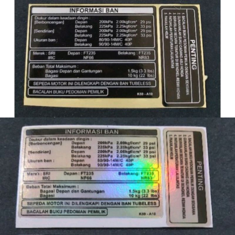 Jual Sticker Stiker INFORMASI BAN PENTING WARNING PERHATIAN ATENTION ...