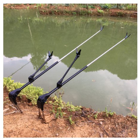 Fishing Rod Stand Holder Bracket Double Springs Besi Pacak Letak Rod Joran  Memancing