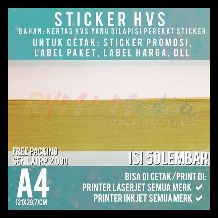 Jual Kertas Sticker Hvs A4 Isi 50 Lembar Stiker Doff A4 Termurah