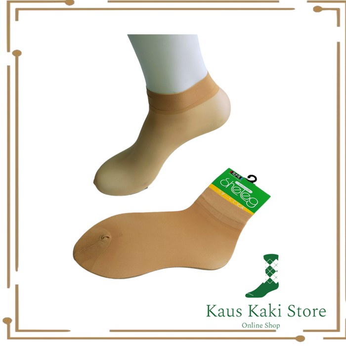 Jual Stocking Kaos Kaki Pendek Wanita Polos Warna Krem dan Hitam ...