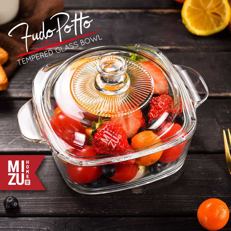 Jual Mizu Fudopotto Tempered Glass Bowl Mangkuk Saji Kaca Bening