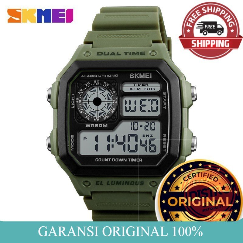 Jual Jam Tangan Pria SKMEI 1299 ORIGINAL Jam Tangan Pria bisa Wanita Digital Shopee Indonesia