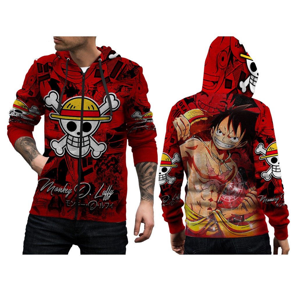 Vêtement Manga One Piece Sweat à Capuche One Piece - Design Luffy Zoro Nami - Unisexe Manga Japonais - Taille XXS à XXXXL Sweatshirt Unisexe Japonais
